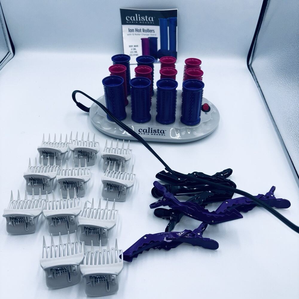 Calista Tools Ion Hot Rollers Maria Mccool Short 12 Rollers 11 Clips Case Travel